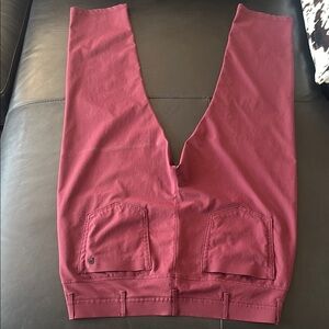 Burgundy Pants with Front Pockets